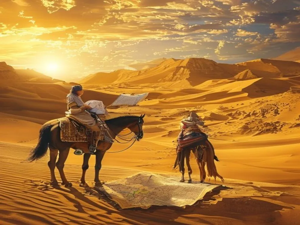 مهمة الخريطة الصحراوية لمجموعة من المراهقين